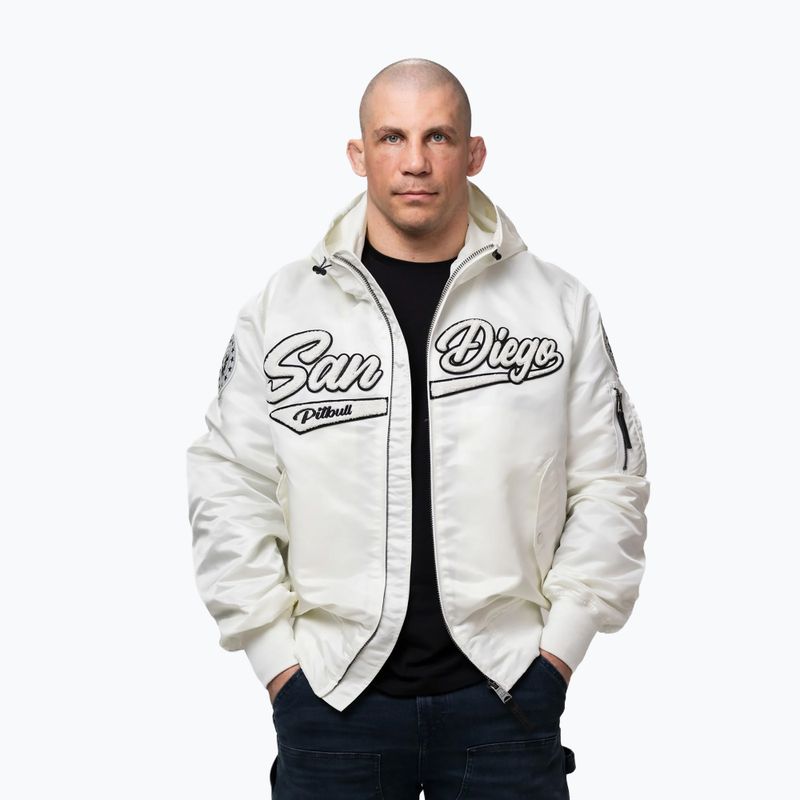 Men's jacket Pitbull Aero Flight Hooded off white