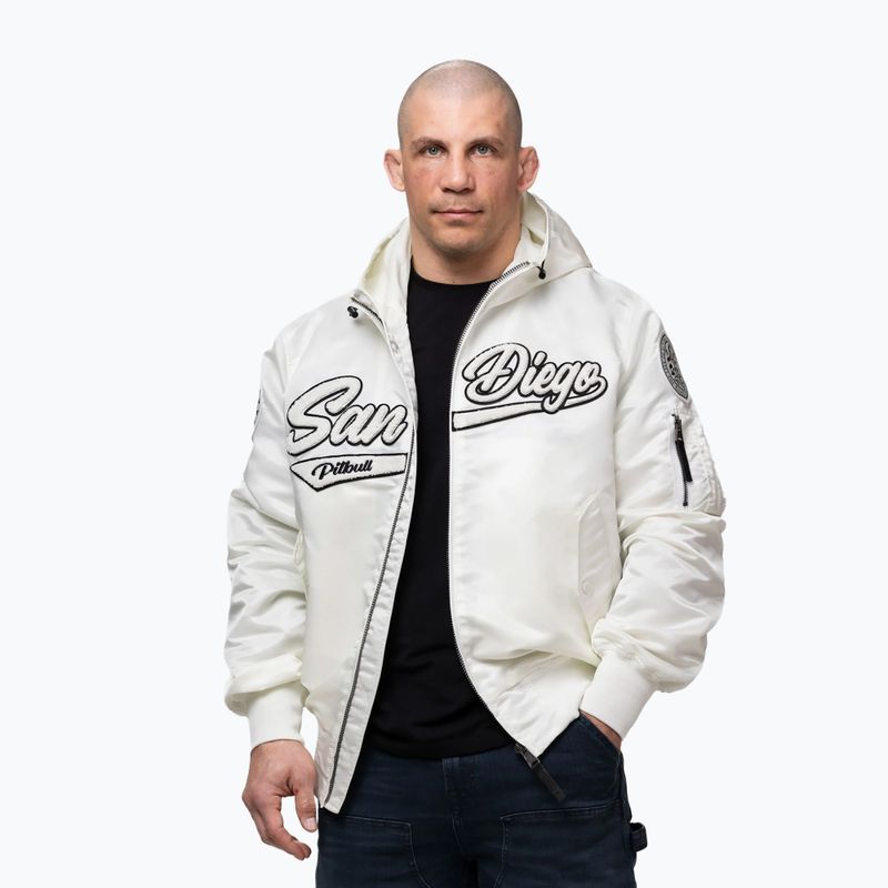 Men's jacket Pitbull Aero Flight Hooded off white 4
