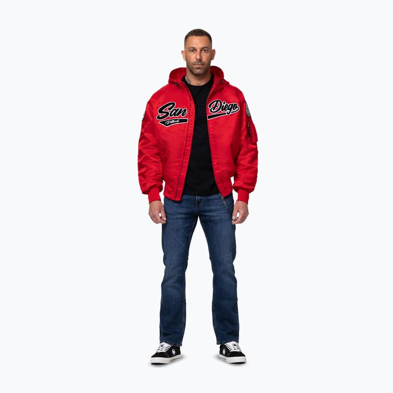 Men's jacket Pitbull Aero Flight Hooded fluo/red 2