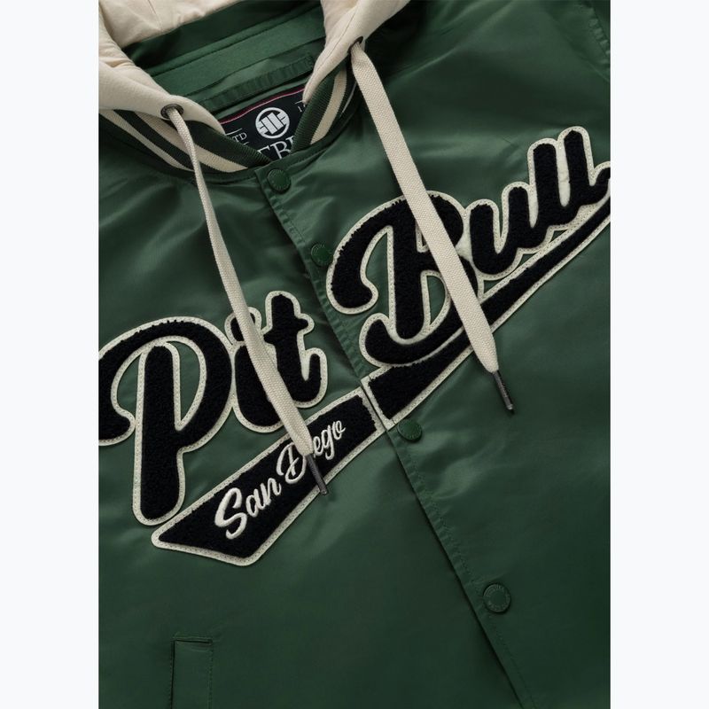 Men's jacket Pitbull Mason San Diego Baseball Hooded bottle green/beige 6