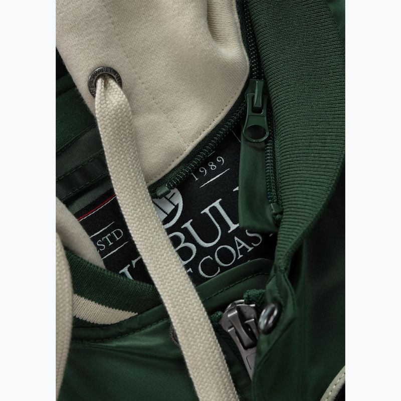 Men's jacket Pitbull Mason San Diego Baseball Hooded bottle green/beige 8