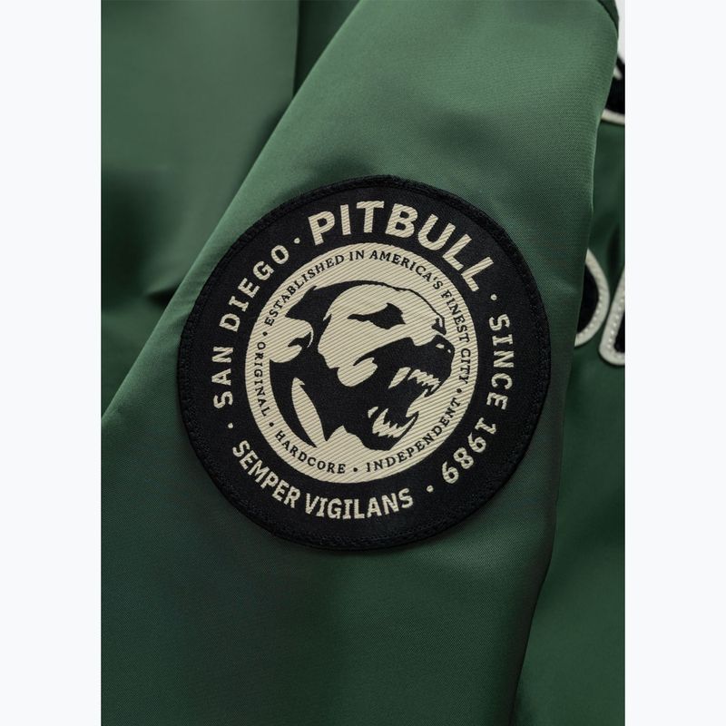 Men's jacket Pitbull Mason San Diego Baseball Hooded bottle green/beige 9