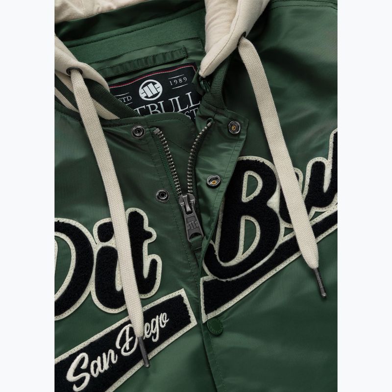Men's jacket Pitbull Mason San Diego Baseball Hooded bottle green/beige 11