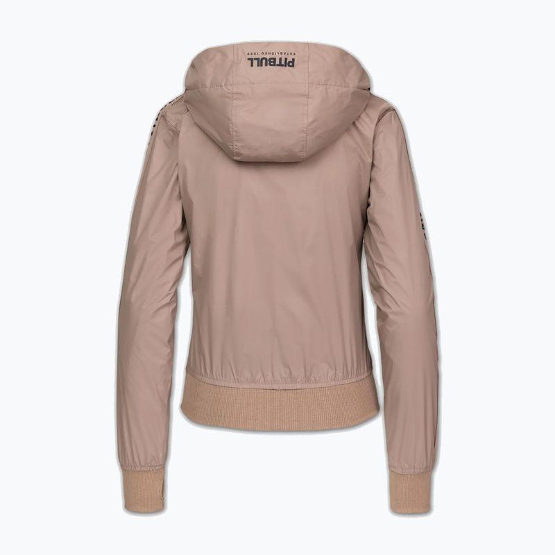 Women's jacket Pitbull Aaricia Stripes Nylon Hooded dark sand 4