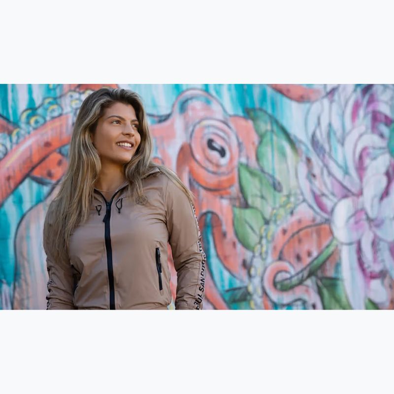 Women's jacket Pitbull Aaricia Stripes Nylon Hooded dark sand 11