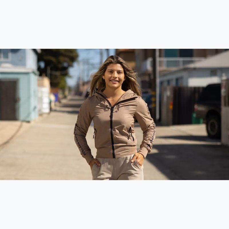 Women's jacket Pitbull Aaricia Stripes Nylon Hooded dark sand 12