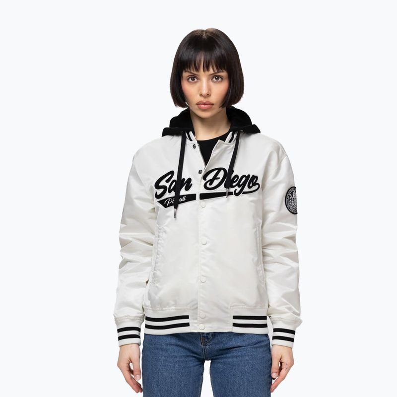 Women's jacket Pitbull Angela San Diego Hooded Varsity off white