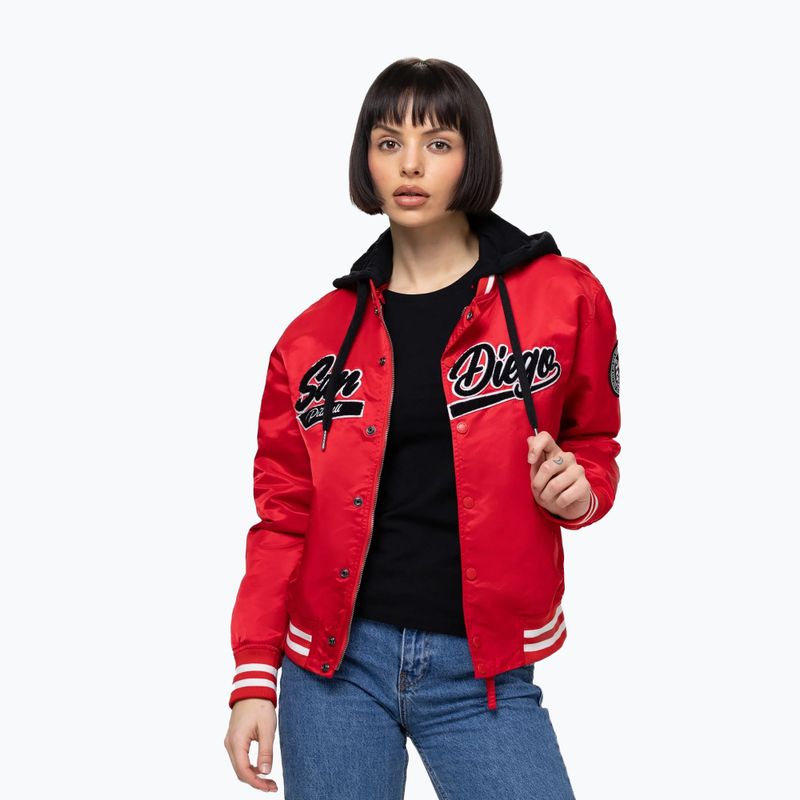 Women's jacket Pitbull Angela San Diego Hooded Varsity fluo/red 4