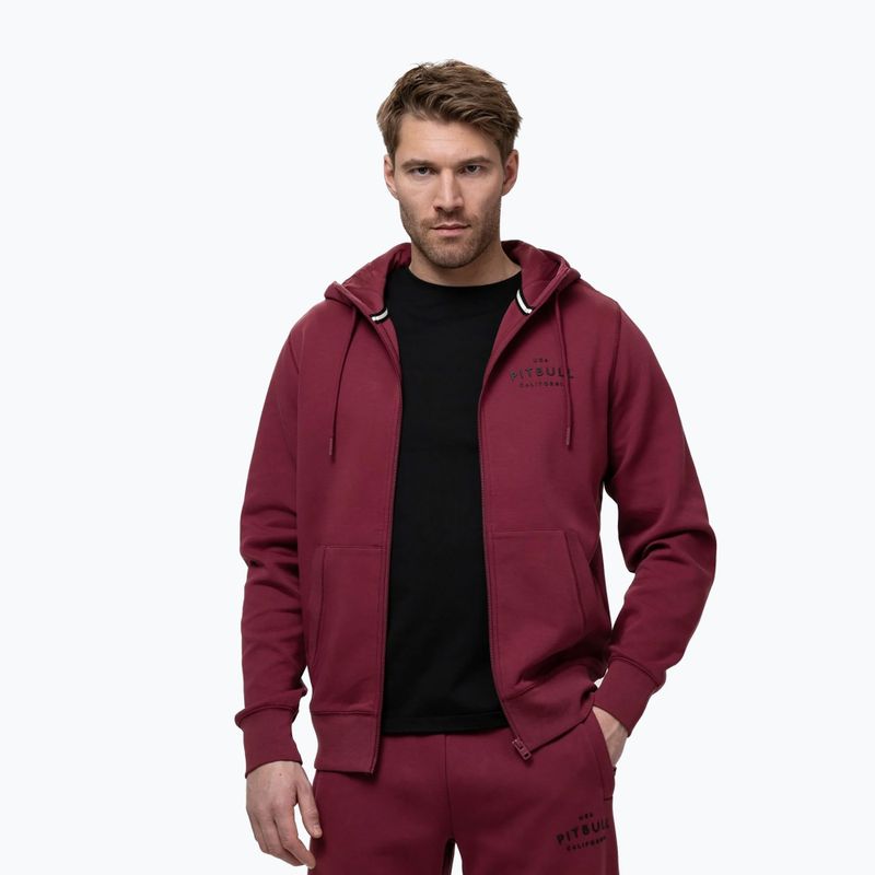 Men's sweatshirt Pitbull Sampson Hooded Zip Sweatshirt burgundy 4