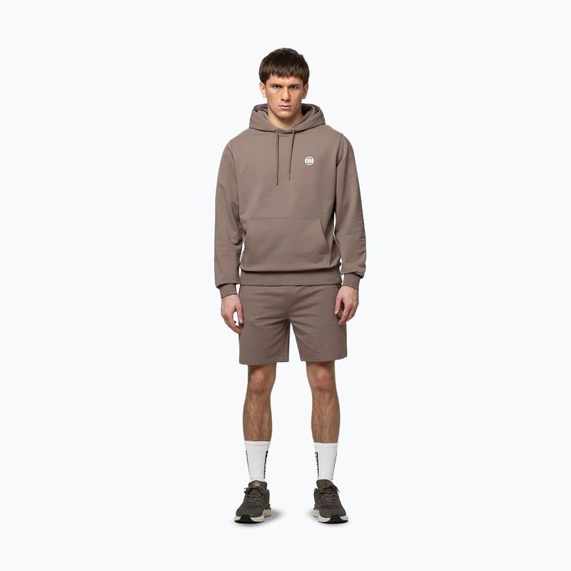 Men's sweatshirt Pitbull Nugget Small Logo Hooded brown savana 2