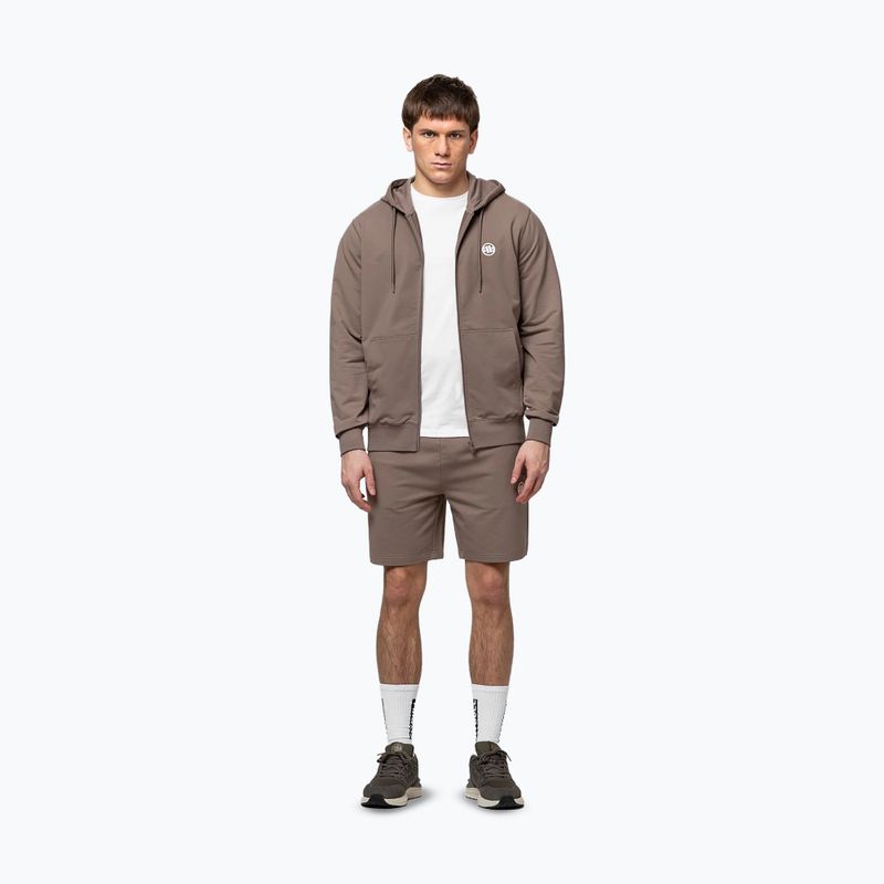 Men's sweatshirt Pitbull Nugget Small Logo Hooded Zip brown savana 2