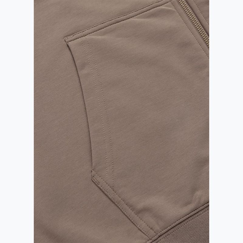 Men's sweatshirt Pitbull Nugget Small Logo Hooded Zip brown savana 9