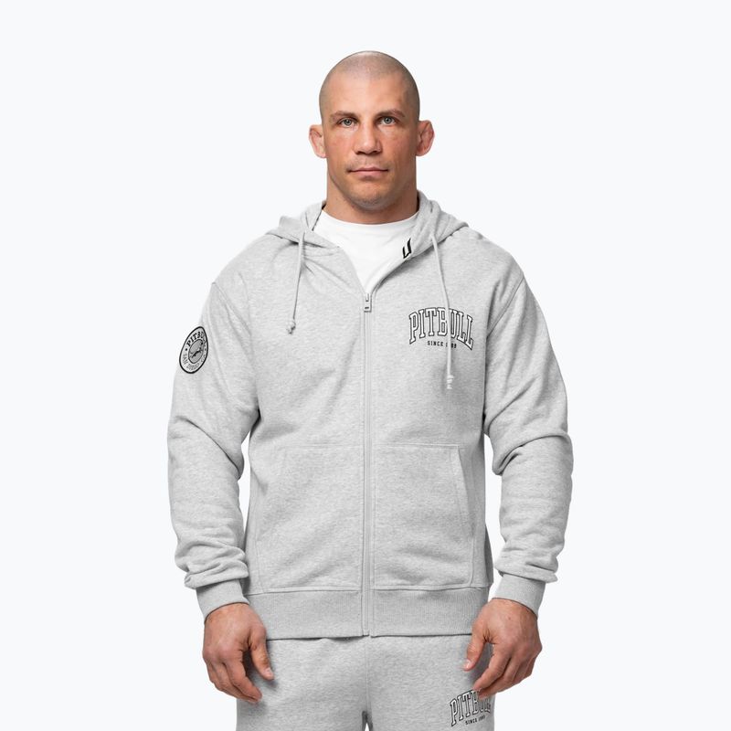 Men's sweatshirt Pitbull Badger Hooded Zip grey/melange
