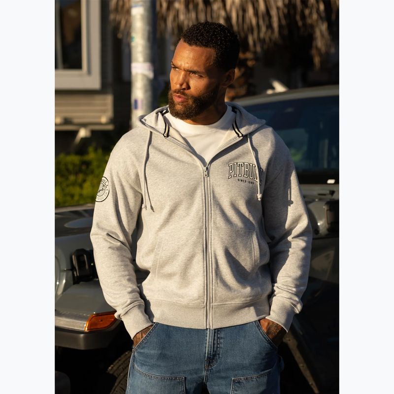Men's sweatshirt Pitbull Badger Hooded Zip grey/melange 14
