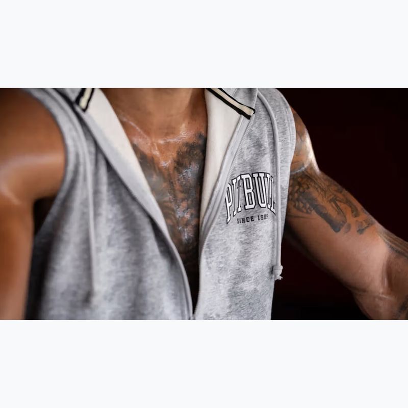 Men's sweatshirt Pitbull Badger Hooded Vest Zip grey/melange 12