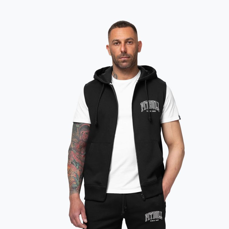 Men's sweatshirt Pitbull Badger Hooded Vest Zip black 4