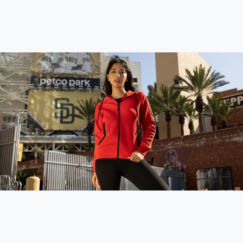 Women's sweatshirt Pitbull Explory Tape Hooded Zip fluo/red 15