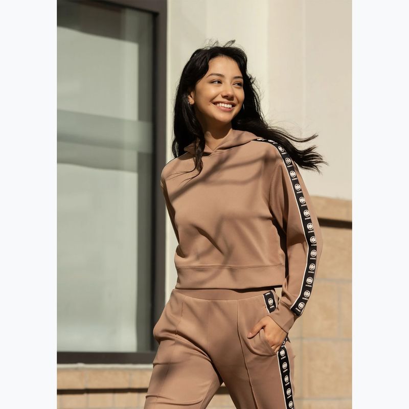 Women's sweatshirt Pitbull Verona Hooded Oversize chcolate mousse 10