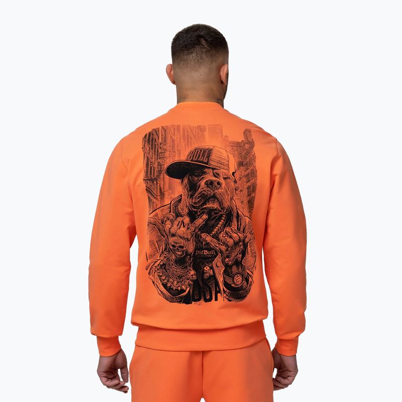 Men's sweatshirt Pitbull USA Crewneck Sweatshirt fluo orange 3