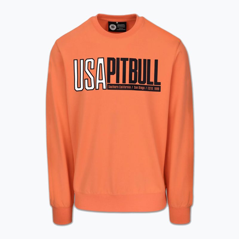 Men's sweatshirt Pitbull USA Crewneck Sweatshirt fluo orange 5