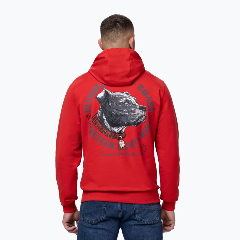 Men's sweatshirt Pitbull Strenght & Respect Sweatshirt Hooded red 3