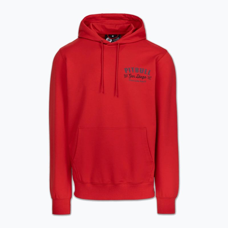 Men's sweatshirt Pitbull Strenght & Respect Sweatshirt Hooded red 5
