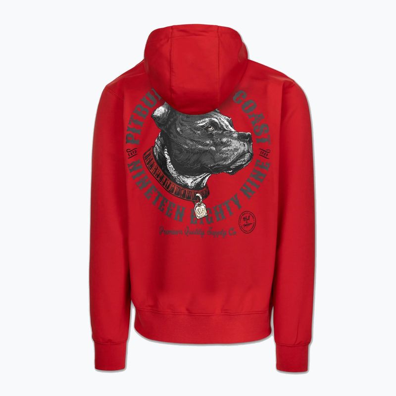 Men's sweatshirt Pitbull Strenght & Respect Sweatshirt Hooded red 6