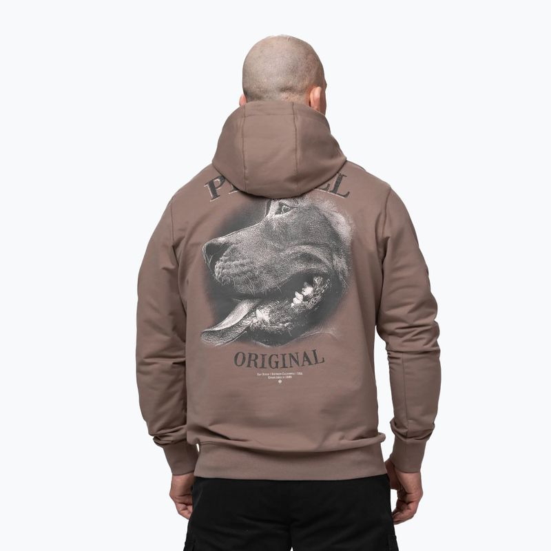 Men's sweatshirt Pitbull Midnight Sweatshirt Hooded brown savana 3
