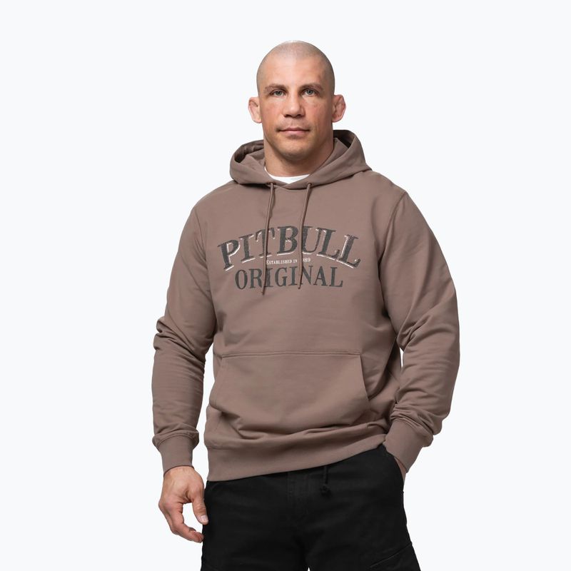 Men's sweatshirt Pitbull Midnight Sweatshirt Hooded brown savana 4