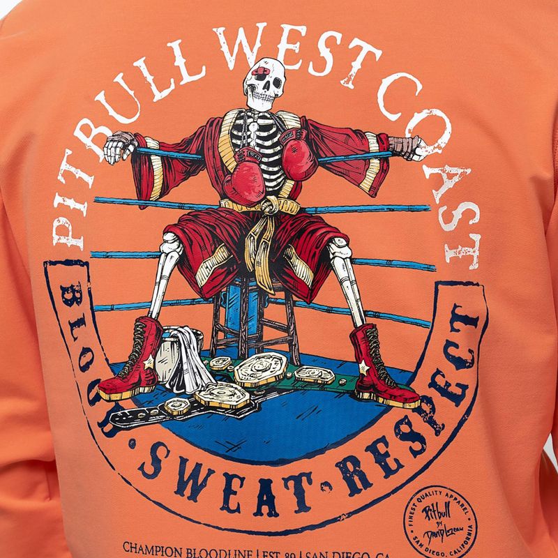 Men's sweatshirt Pitbull Bloodline 2 Sweatshirt Hooded fluo orange 4