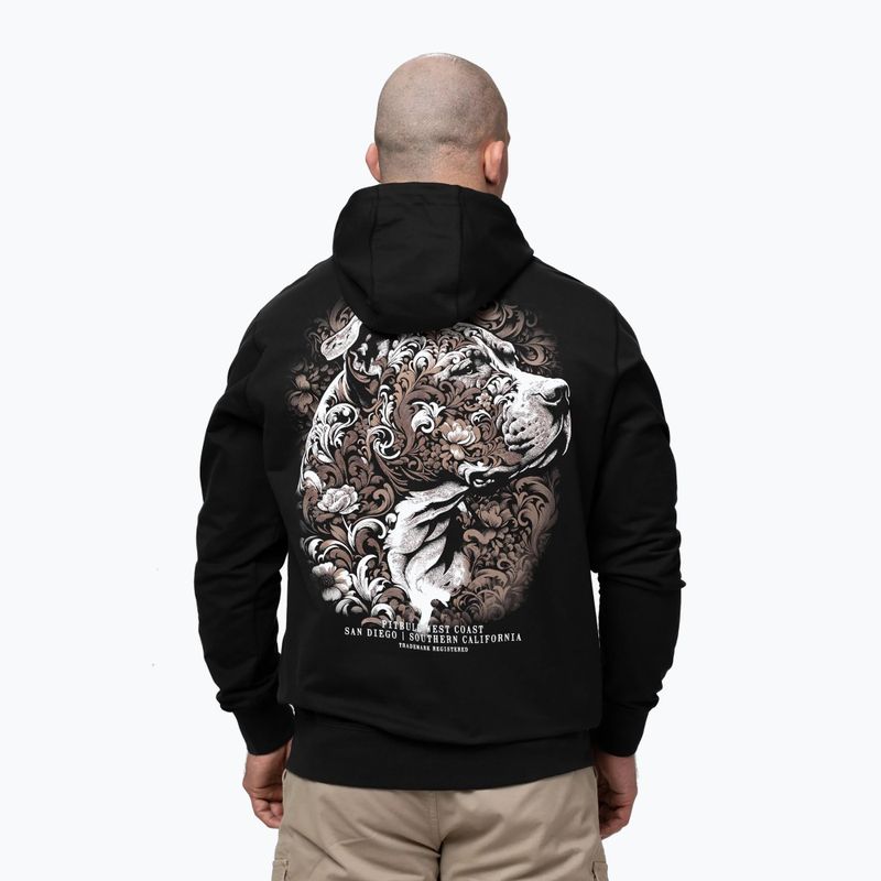 Men's sweatshirt Pitbull Tatto Hooded black 3