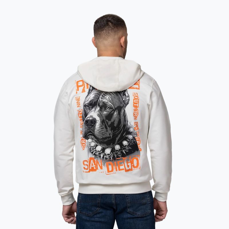 Men's sweatshirt Pitbull Blacky Sweatshirt Zip Hooded off white 3