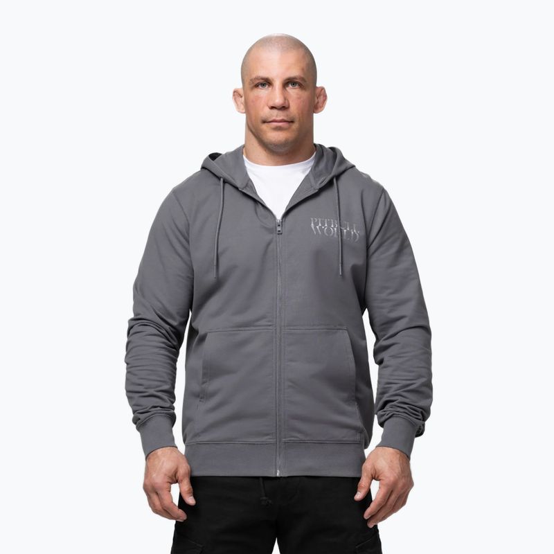 Men's sweatshirt Pitbull World Sweatshirt Zip Hooded graphite 4