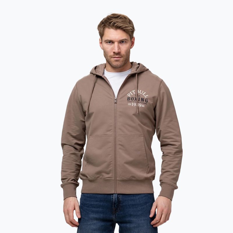 Men's sweatshirt Pitbull Bloodline 2 Sweatshirt Zip Hooded brown savana 3