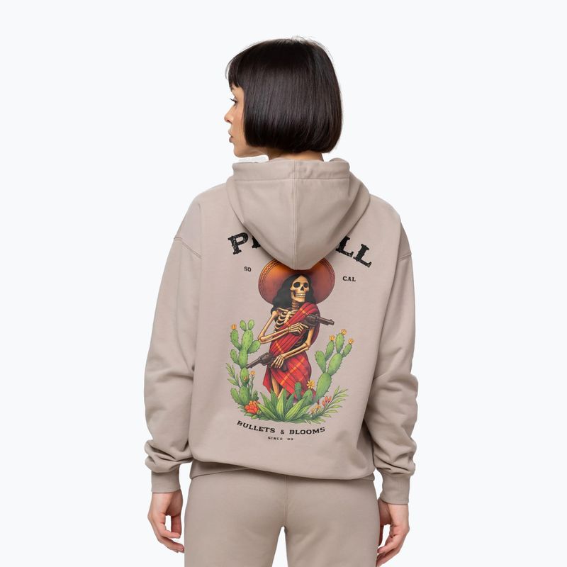 Women's sweatshirt Pitbull Bullets & Blooms Hooded sand savana 3