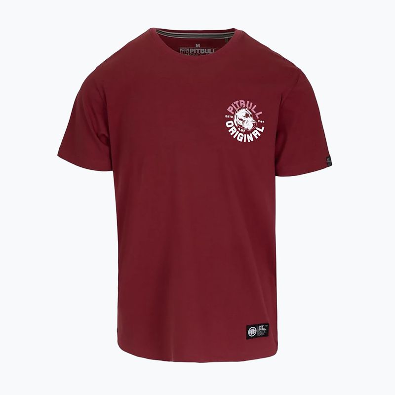 Men's T-shirt Pitbull Dog SD burgundy 4