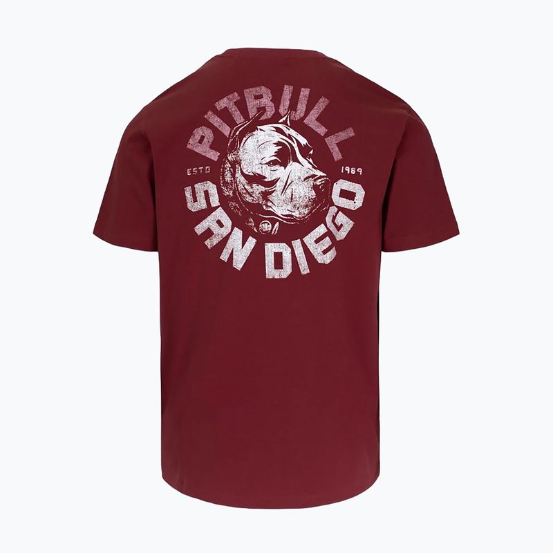 Men's T-shirt Pitbull Dog SD burgundy 5