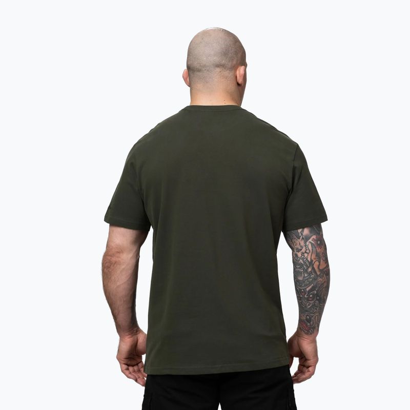 Men's T-shirt Pitbull USA CAL Big Logo old green 3