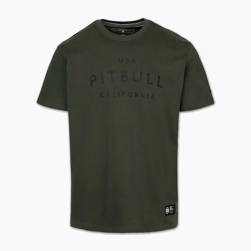 Men's T-shirt Pitbull USA CAL Big Logo old green 4