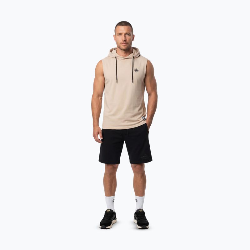 Men's training sweatshirt Pitbull Mercado Hilltop Sleeveless Hooded pale sand 2