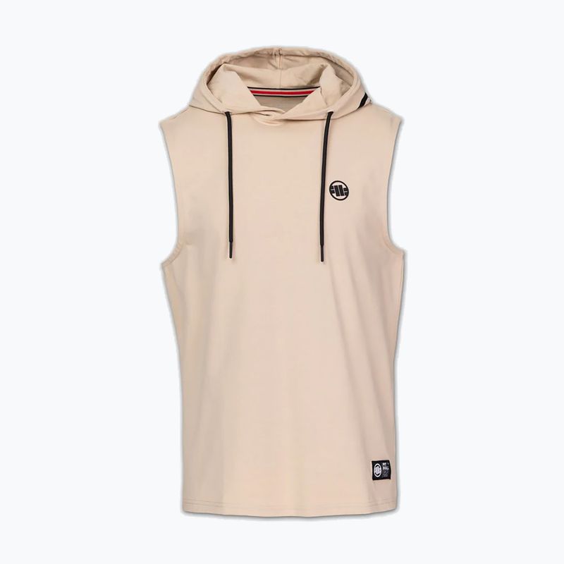 Men's training sweatshirt Pitbull Mercado Hilltop Sleeveless Hooded pale sand 3