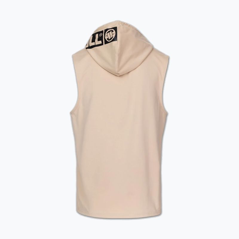 Men's training sweatshirt Pitbull Mercado Hilltop Sleeveless Hooded pale sand 4