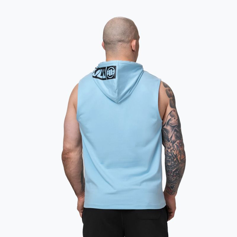 Men's training sweatshirt Pitbull Mercado Hilltop Sleeveless Hooded light blue 3