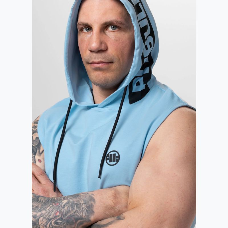 Men's training sweatshirt Pitbull Mercado Hilltop Sleeveless Hooded light blue 5