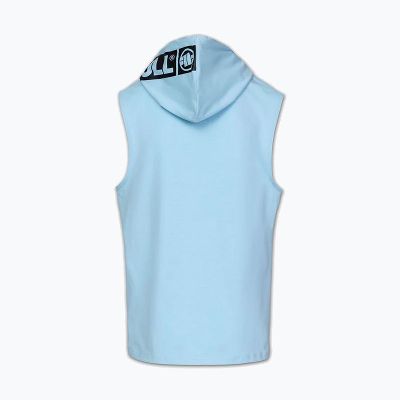 Men's training sweatshirt Pitbull Mercado Hilltop Sleeveless Hooded light blue 7