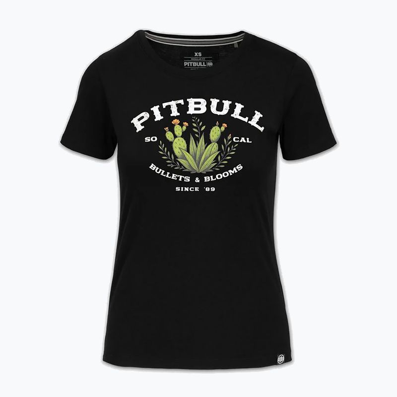 Women's T-shirt Pitbull Bullets & Blooms black 3
