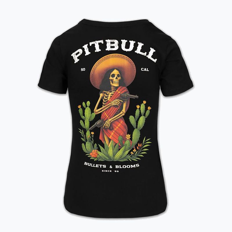 Women's T-shirt Pitbull Bullets & Blooms black 4