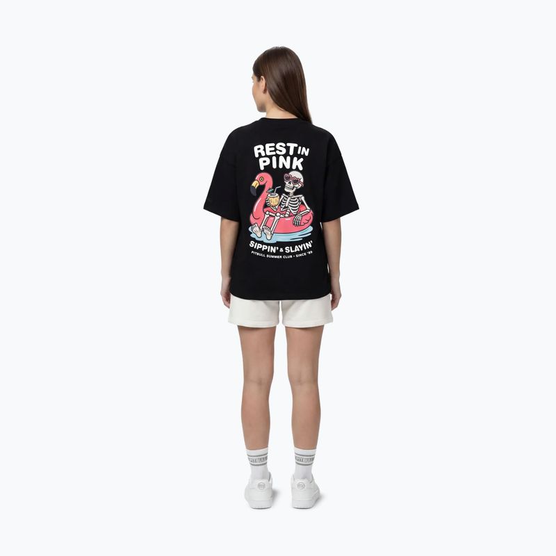 Women's T-shirt Pitbull Rest In Pink Oversize black 4
