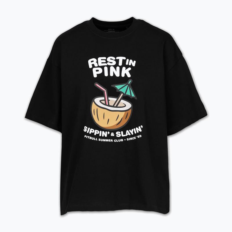 Women's T-shirt Pitbull Rest In Pink Oversize black 5