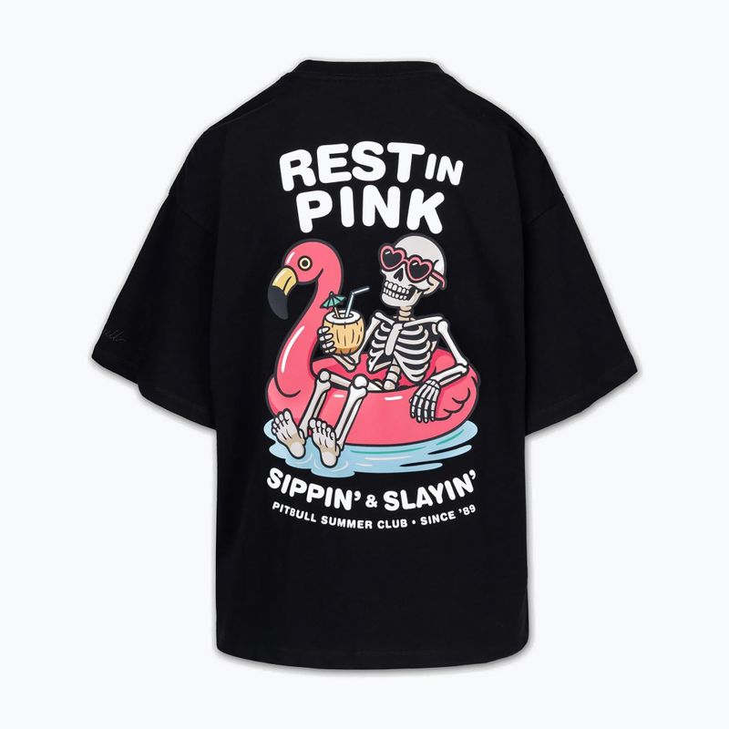 Women's T-shirt Pitbull Rest In Pink Oversize black 6
